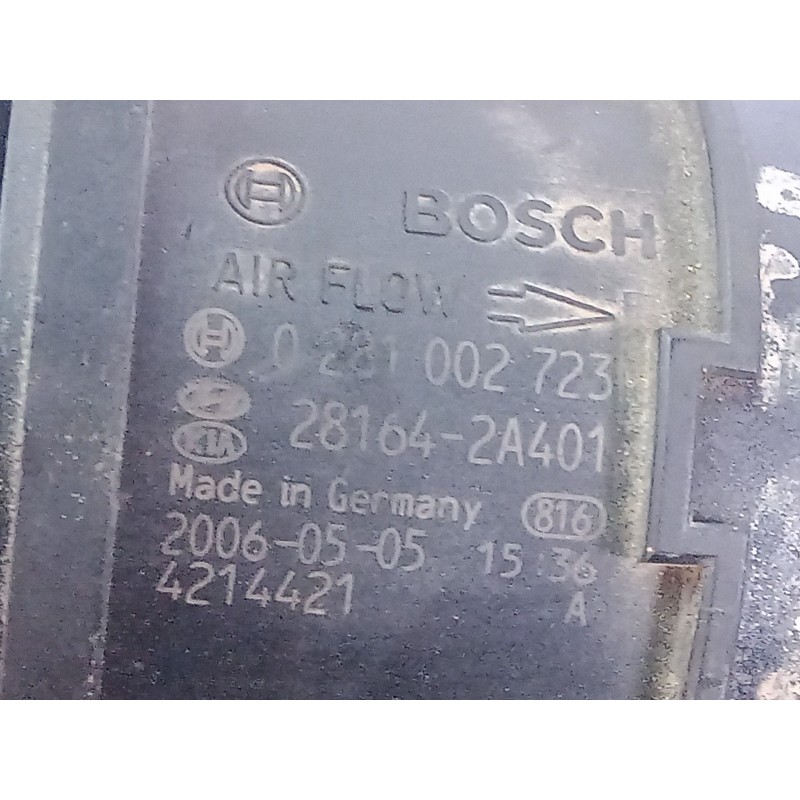 Recambio de caudalimetro para kia cerato 1.5 crdi referencia OEM IAM 0281002723-281642A401  281642A401
