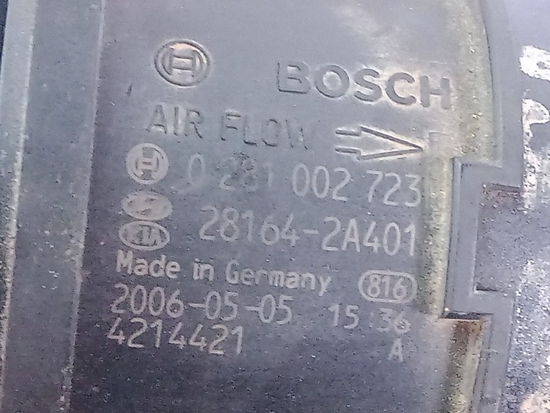 Recambio de caudalimetro para kia cerato 1.5 crdi referencia OEM IAM 0281002723-281642A401  281642A401