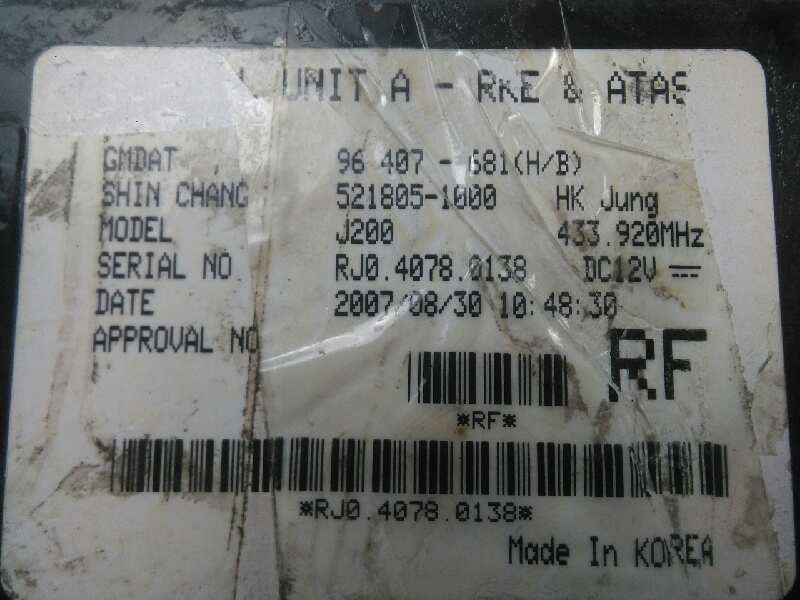 Recambio de centralita inmovilizador para chevrolet lacetti 2.0 diesel cat referencia OEM IAM 96407681-5218051000  