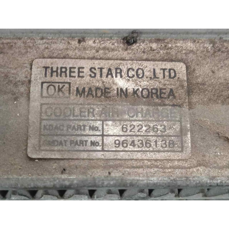 Recambio de intercooler para chevrolet epica 2.0 diesel cat referencia OEM IAM 96436138 348X658X30 ALUMINIO