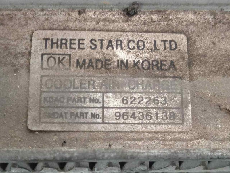 Recambio de intercooler para chevrolet epica 2.0 diesel cat referencia OEM IAM 96436138 348X658X30 ALUMINIO