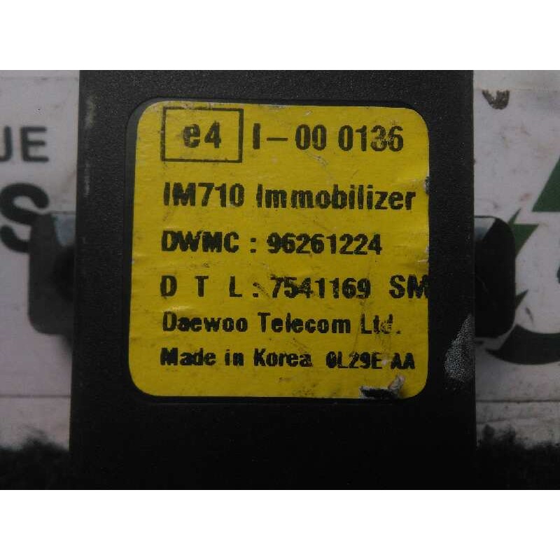 Recambio de centralita inmovilizador para daewoo tacuma 1.8 referencia OEM IAM 96261224-7541169SM  