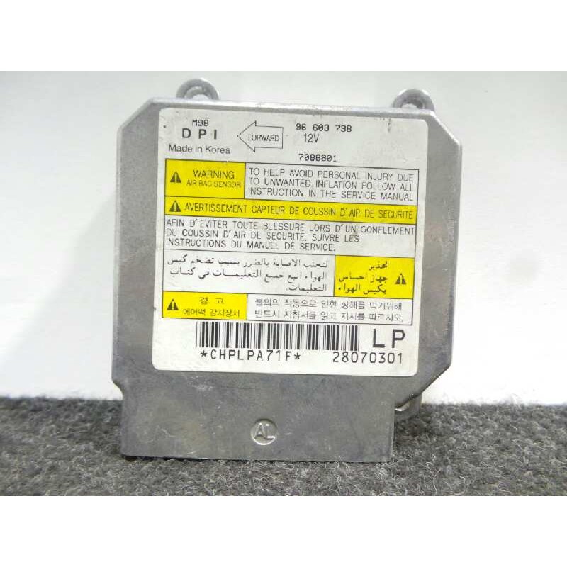 Recambio de centralita airbag para daewoo matiz 0.8 cat referencia OEM IAM CHPLPA71F-28070301-96603736 DPI 
