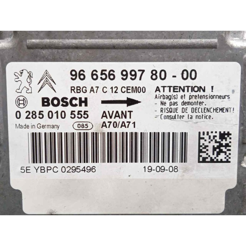 Recambio de centralita airbag para peugeot 207 1.6 16v cat referencia OEM IAM 0285010555-9665699780  