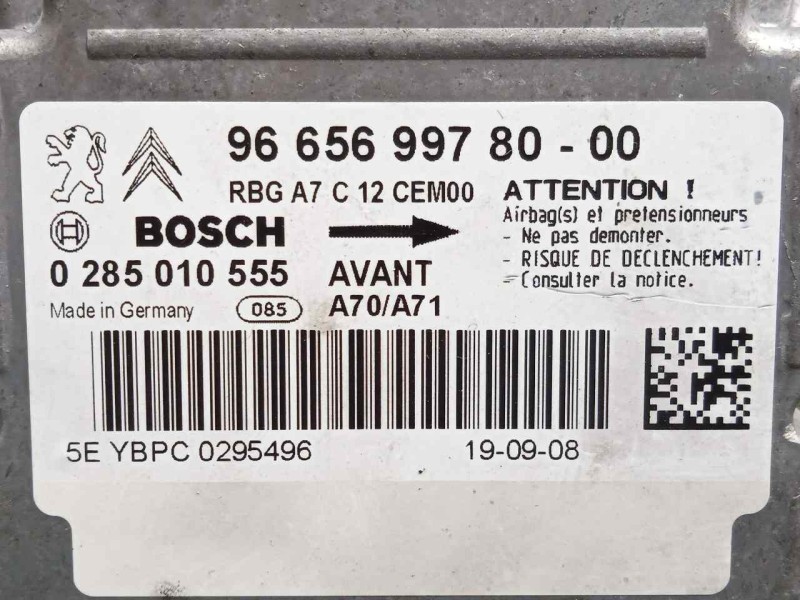 Recambio de centralita airbag para peugeot 207 1.6 16v cat referencia OEM IAM 0285010555-9665699780  