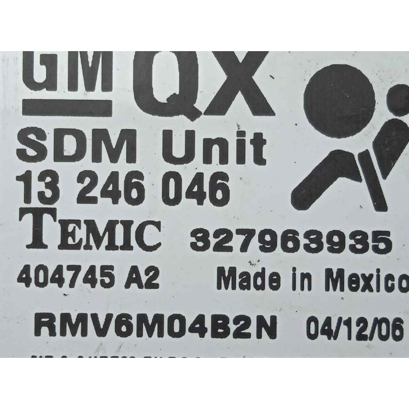 Recambio de centralita airbag para opel zafira b 1.9 cdti referencia OEM IAM 13246046-327963935  