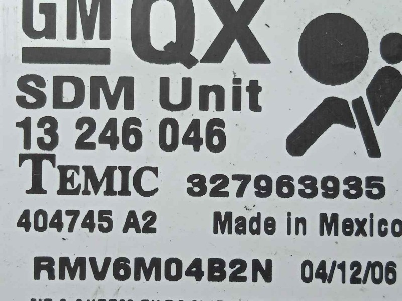 Recambio de centralita airbag para opel zafira b 1.9 cdti referencia OEM IAM 13246046-327963935  