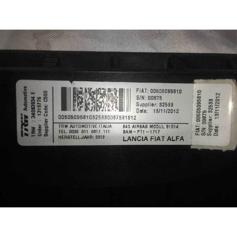 Recambio de airbag delantero derecho para alfa romeo giulietta (191) 1.6 jtdm cat referencia OEM IAM 505095810-34083934E  