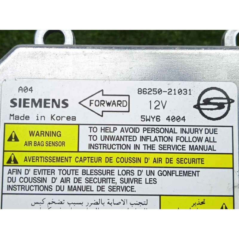 Recambio de centralita airbag para ssangyong rodius 2.7 turbodiesel cat referencia OEM IAM 8625021031-5WY64004 SIEMENS 