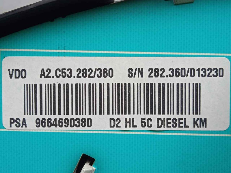 Recambio de cuadro instrumentos para peugeot 407 1.6 hdi referencia OEM IAM 9664690380-A2C53282360  