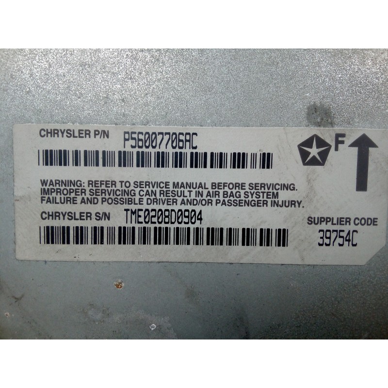 Recambio de centralita airbag para jeep gr.cherokee (zj)/(z) 2.5 turbodiesel referencia OEM IAM P56007706AC-56007706AC  