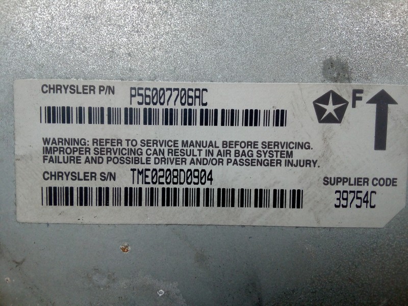 Recambio de centralita airbag para jeep gr.cherokee (zj)/(z) 2.5 turbodiesel referencia OEM IAM P56007706AC-56007706AC  