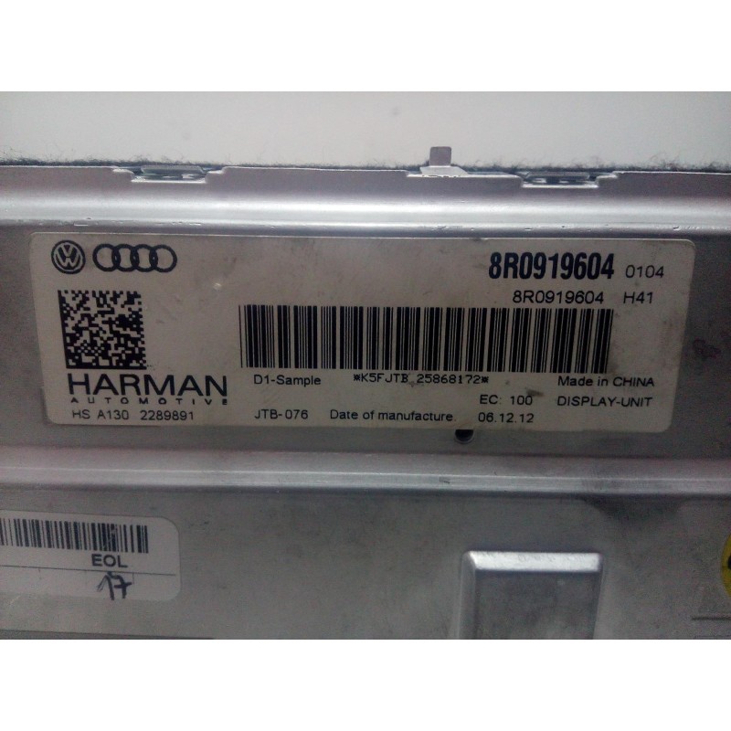 Recambio de pantalla multifuncion para audi a5 coupe (8t) 2.0 tdi referencia OEM IAM 8R0919604  