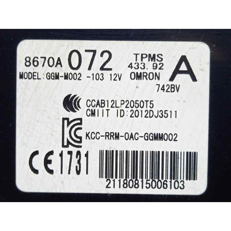Recambio de modulo electronico para mitsubishi montero (v80/v90) 3.2 di-d cat referencia OEM IAM 8670A072  