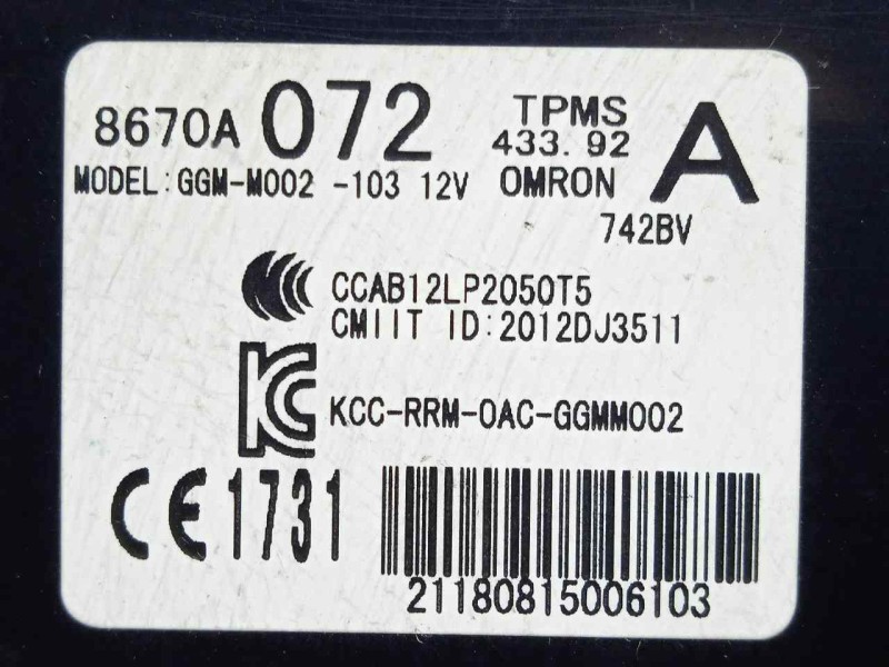Recambio de modulo electronico para mitsubishi montero (v80/v90) 3.2 di-d cat referencia OEM IAM 8670A072  