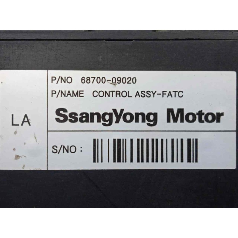 Recambio de mando climatizador para ssangyong kyron 2.0 referencia OEM IAM 6870009020  CON.TARA