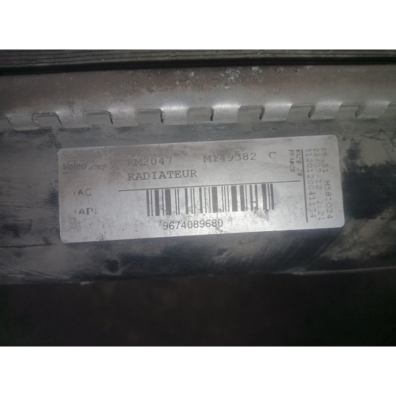 Recambio de radiador agua para citroën c4 lim. 1.6 hdi fap referencia OEM IAM 9674089680  