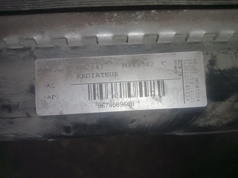 Recambio de radiador agua para citroën c4 lim. 1.6 hdi fap referencia OEM IAM 9674089680  