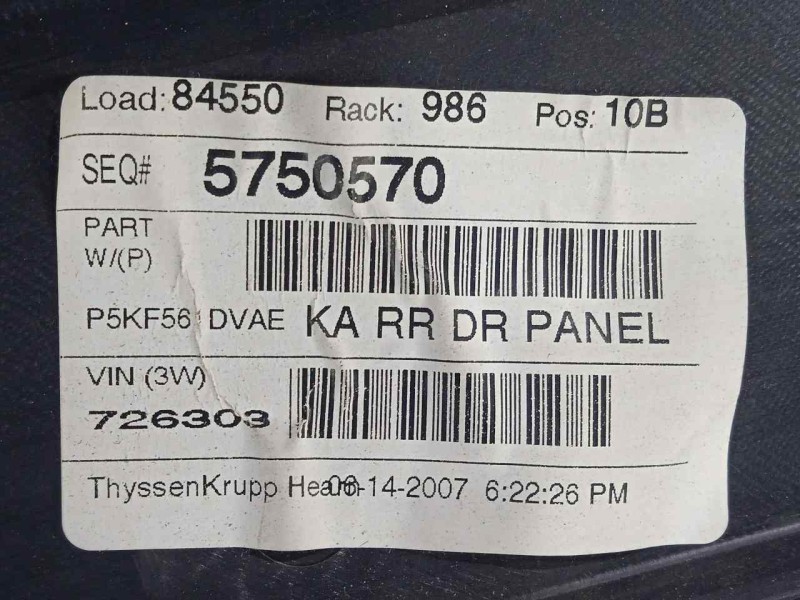 Recambio de guarnecido puerta trasera derecha para dodge nitro 2.8 crd referencia OEM IAM 1EC061DVAA-5750570  