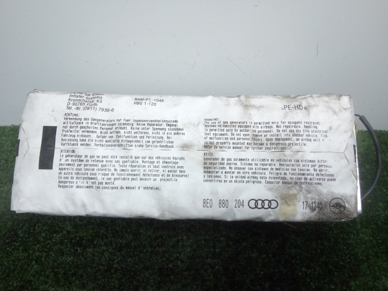 Recambio de airbag delantero derecho para audi a4 berlina (8e) 1.9 tdi referencia OEM IAM 8E0880204  