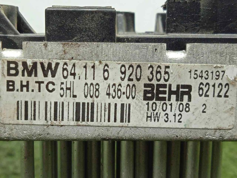 Recambio de resistencia calefaccion para bmw x3 (e83) 2.0 turbodiesel cat referencia OEM IAM 64116920365  
