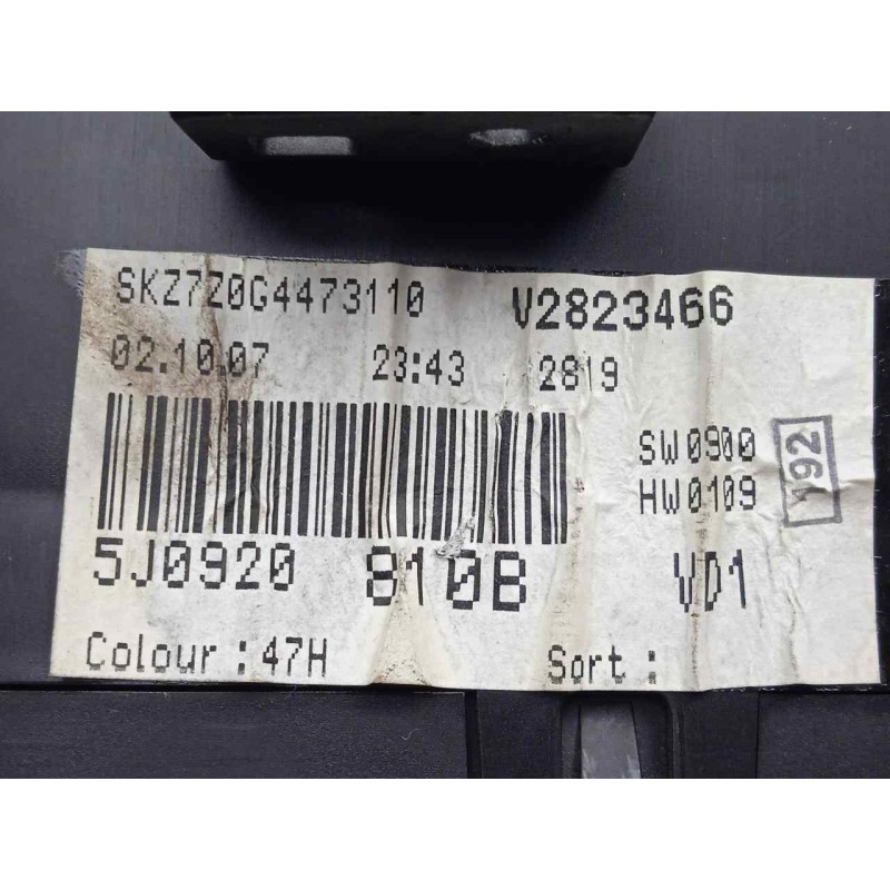 Recambio de cuadro instrumentos para skoda fabia (5j2 ) 1.2 referencia OEM IAM 5J0920810B-A2C53111438  