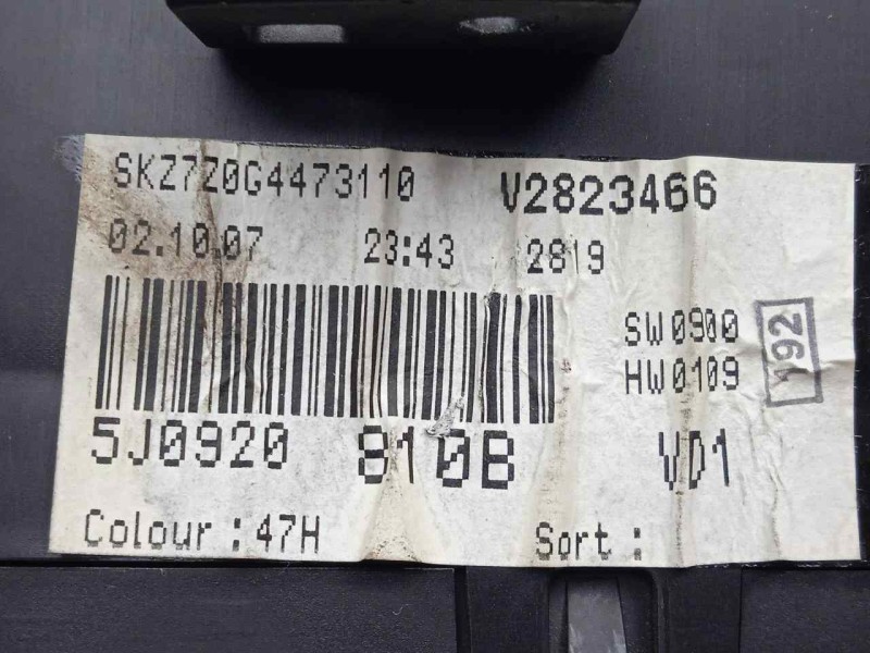 Recambio de cuadro instrumentos para skoda fabia (5j2 ) 1.2 referencia OEM IAM 5J0920810B-A2C53111438  