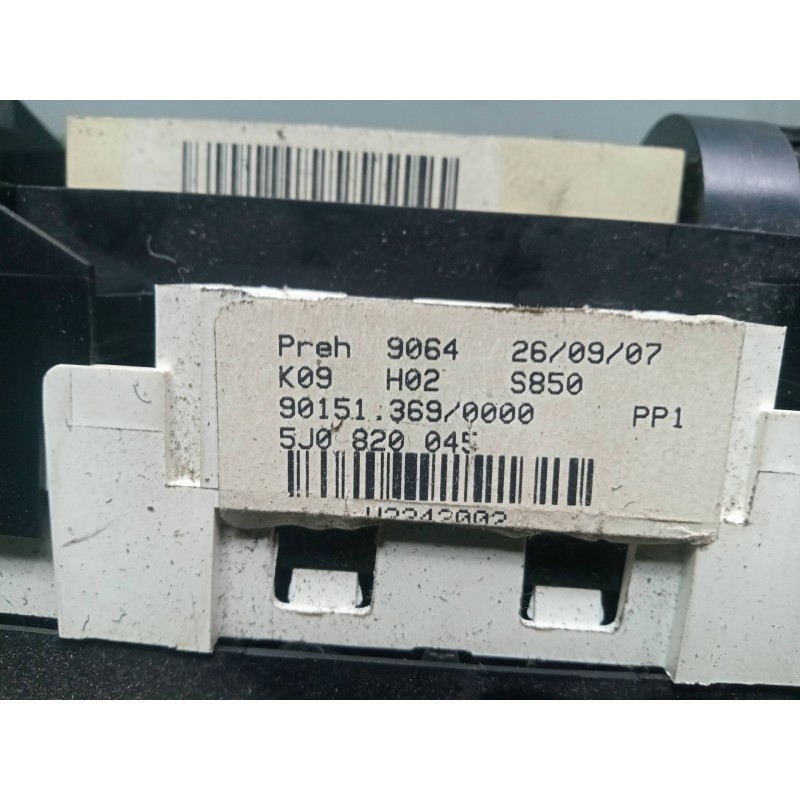 Recambio de mando calefaccion / aire acondicionado para skoda fabia (5j2 ) 1.2 referencia OEM IAM 5J0820045  