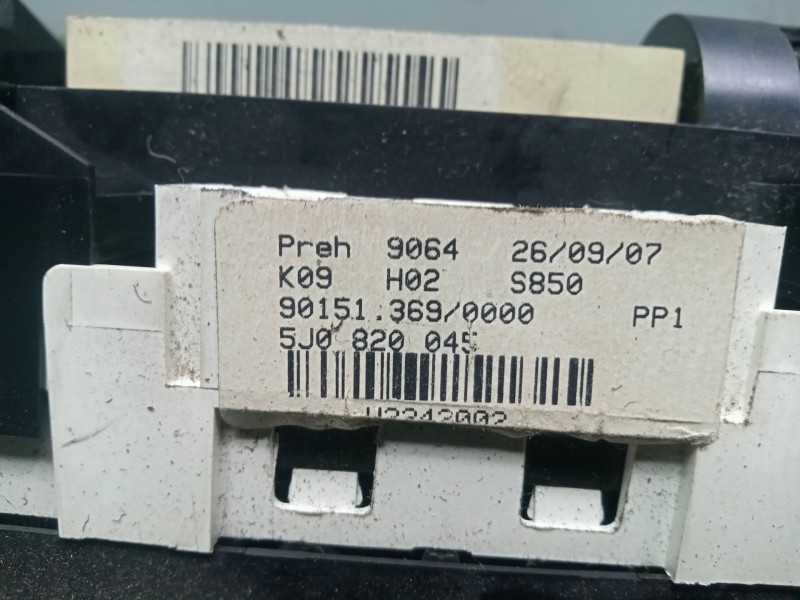 Recambio de mando calefaccion / aire acondicionado para skoda fabia (5j2 ) 1.2 referencia OEM IAM 5J0820045  