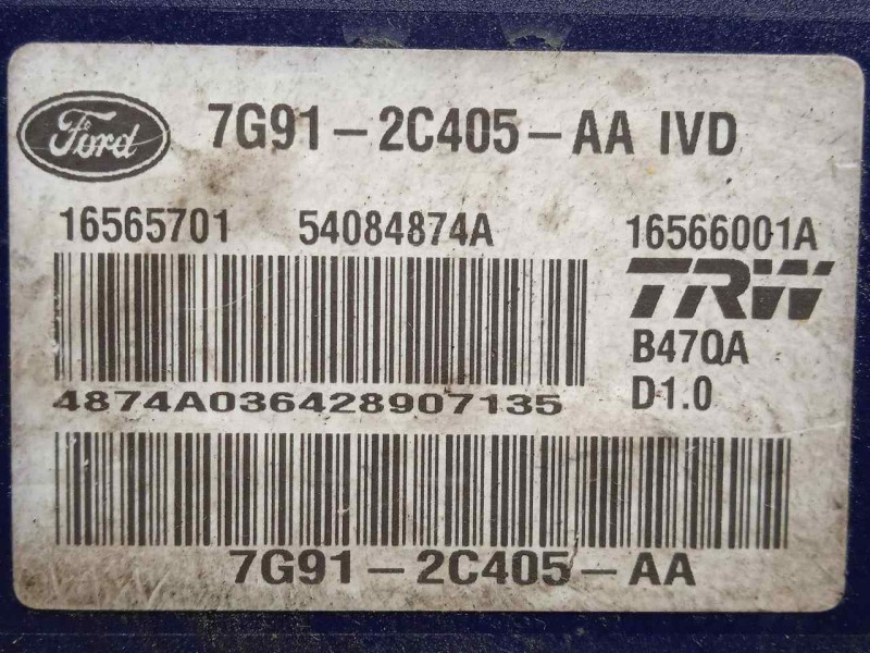 Recambio de abs para ford mondeo ber. (ca2) 2.0 tdci cat referencia OEM IAM 7G912C405AA-5408474A-16565701-16566001A TRW 