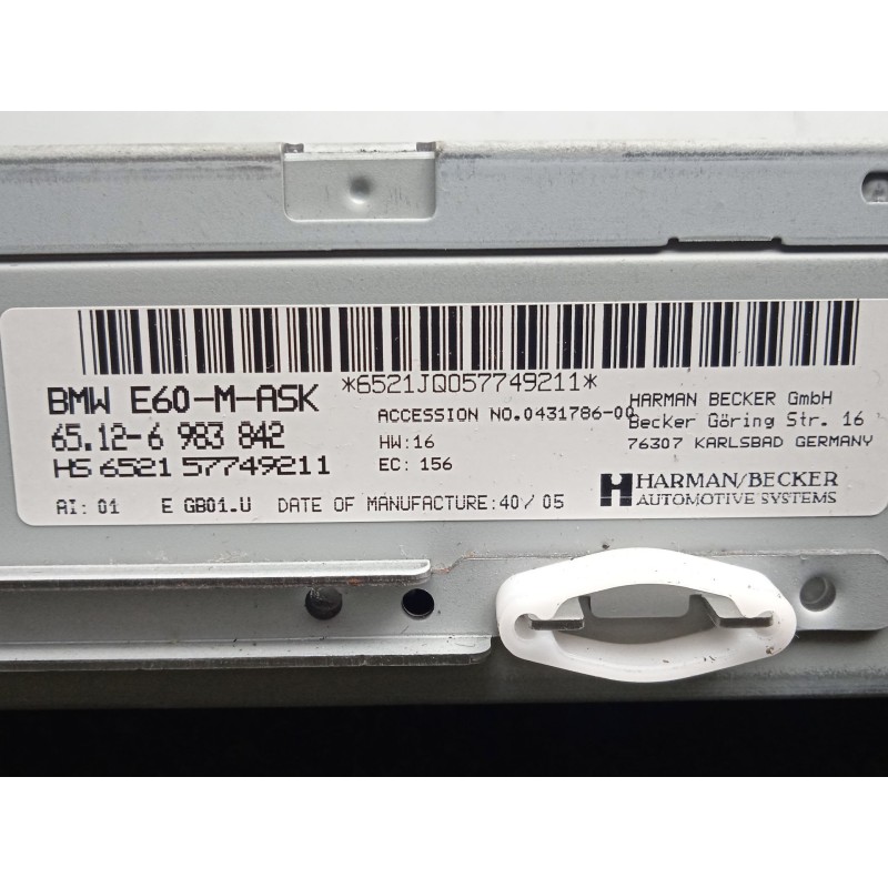 Recambio de sistema audio / radio cd para bmw 5 touring (e61) 525 d referencia OEM IAM 65126983842-6983842  
