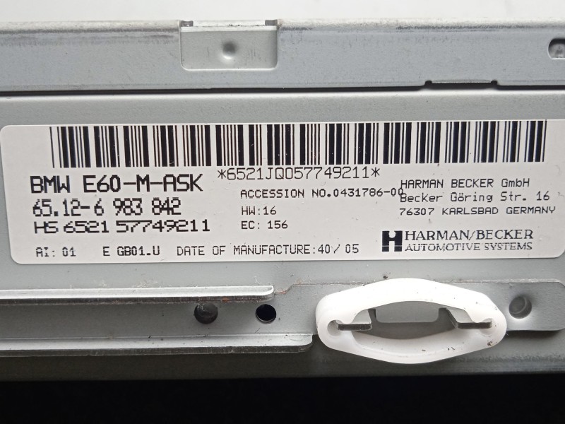 Recambio de sistema audio / radio cd para bmw 5 touring (e61) 525 d referencia OEM IAM 65126983842-6983842  