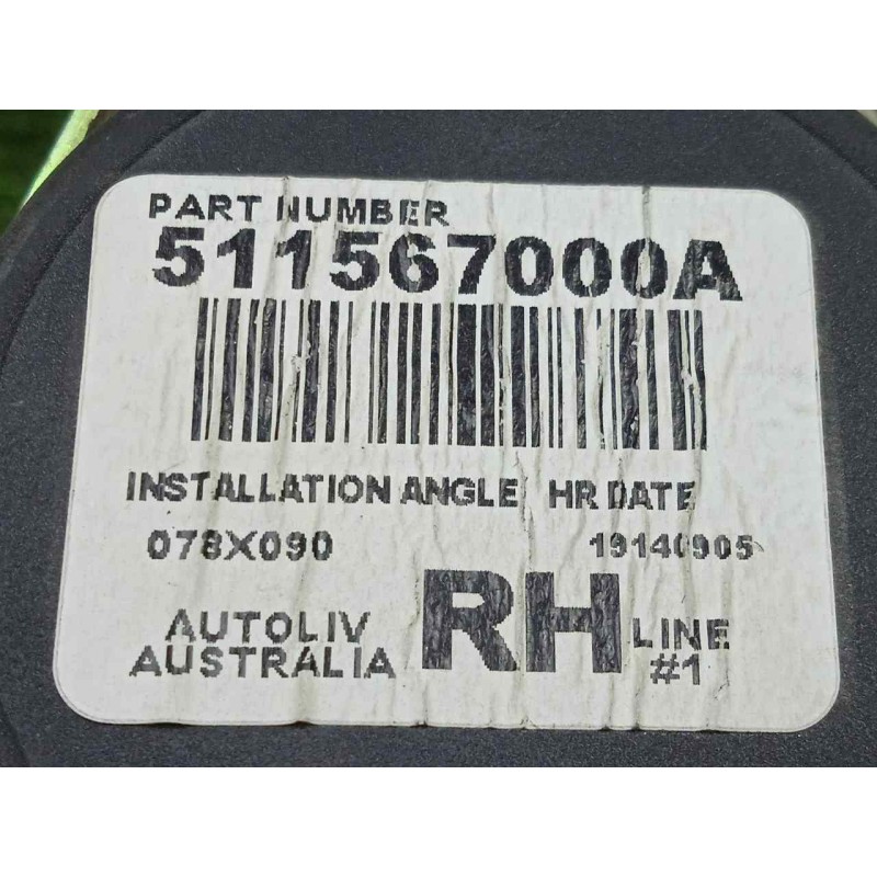 Recambio de cinturon seguridad delantero derecho para ssangyong rexton 2.7 turbodiesel cat referencia OEM IAM 511567000A  