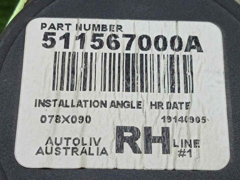 Recambio de cinturon seguridad delantero derecho para ssangyong rexton 2.7 turbodiesel cat referencia OEM IAM 511567000A  