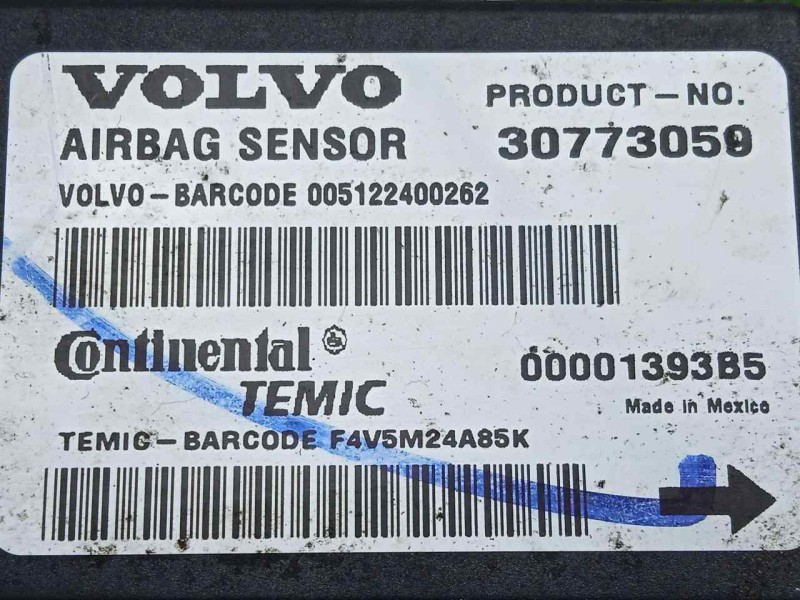 Recambio de centralita airbag para volvo s40 berlina 2.0 diesel cat referencia OEM IAM 00001393B5-30773050-005122400262  