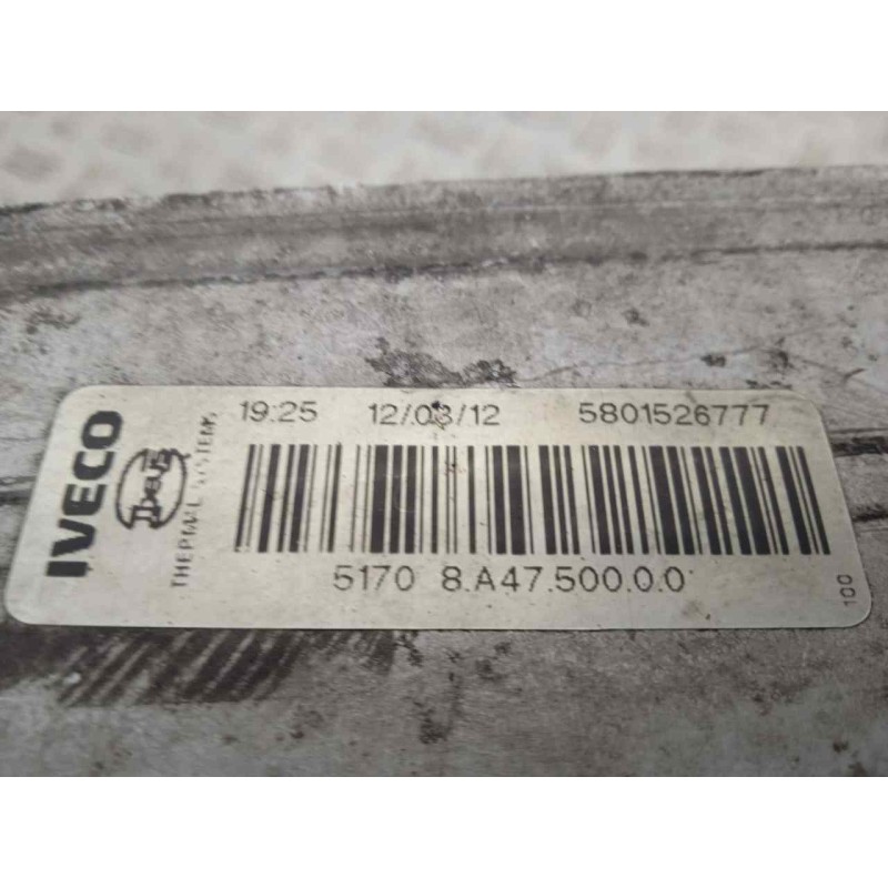 Recambio de intercooler para iveco daily pr 2.3 diesel cat referencia OEM IAM 5801526777 600X190X64 ALUMINIO