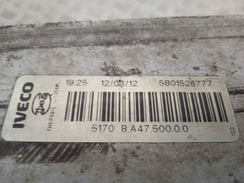 Recambio de intercooler para iveco daily pr 2.3 diesel cat referencia OEM IAM 5801526777 600X190X64 ALUMINIO