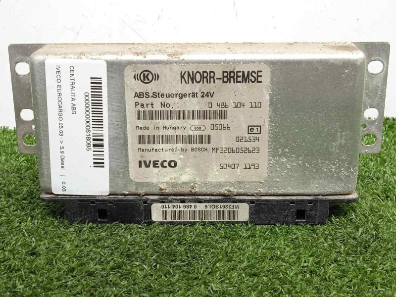 Recambio de centralita abs para iveco eurocargo 05.03  5.9 diesel referencia OEM IAM 0486104110-504071193 BOSCH 