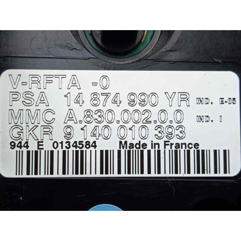 Recambio de mando climatizador para peugeot 807 2.2 hdi fap cat (4hw) referencia OEM IAM 14874990YR  