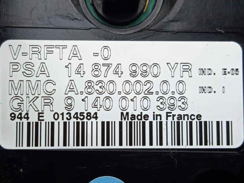 Recambio de mando climatizador para peugeot 807 2.2 hdi fap cat (4hw) referencia OEM IAM 14874990YR  