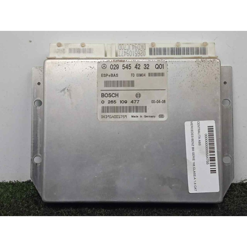 Recambio de centralita abs para mercedes-benz clase a (w168) 1.6 cat referencia OEM IAM 0265109477-0295454232 BOSCH 