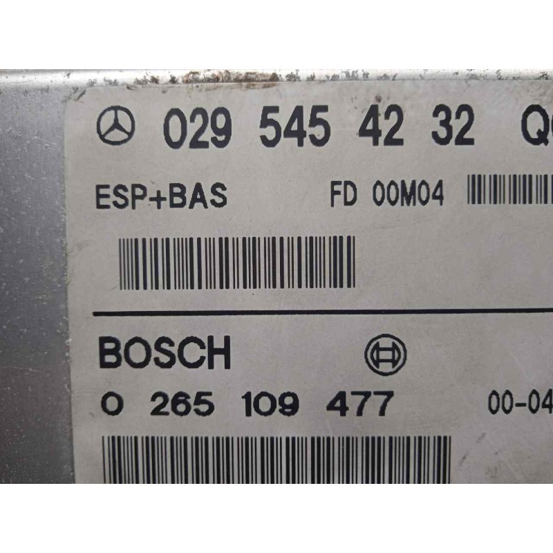 Recambio de centralita abs para mercedes-benz clase a (w168) 1.6 cat referencia OEM IAM 0265109477-0295454232 BOSCH 