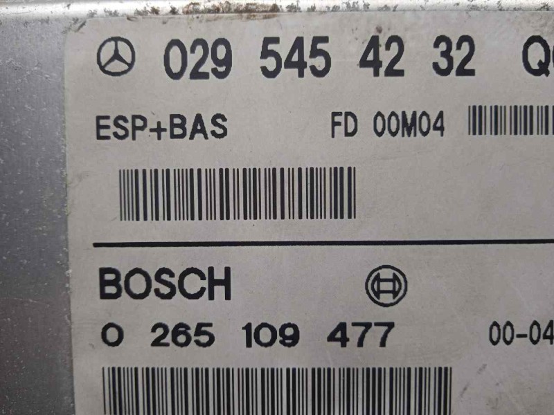 Recambio de centralita abs para mercedes-benz clase a (w168) 1.6 cat referencia OEM IAM 0265109477-0295454232 BOSCH 