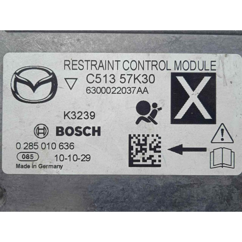 Recambio de centralita airbag para mazda 5 (cw) 1.6 cd diesel cat referencia OEM IAM 0285010636-C51357K30-6300022037AA  