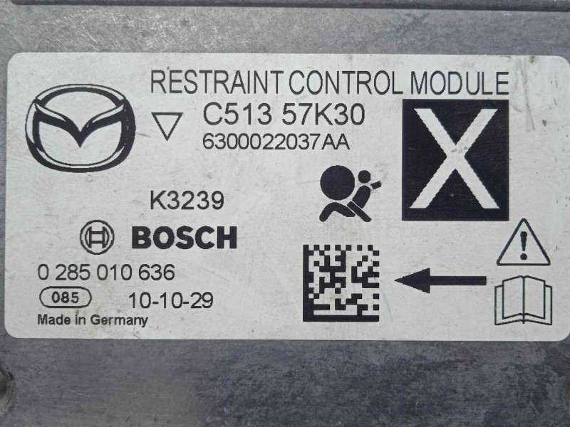 Recambio de centralita airbag para mazda 5 (cw) 1.6 cd diesel cat referencia OEM IAM 0285010636-C51357K30-6300022037AA  