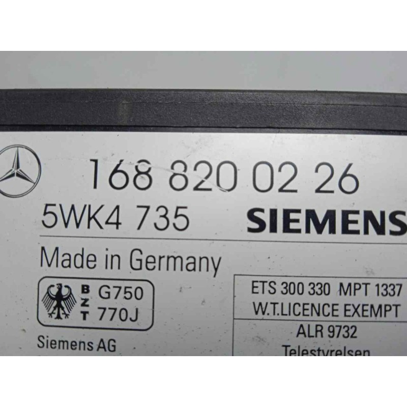 Recambio de modulo electronico para mercedes-benz clase a (w168) 1.6 cat referencia OEM IAM 5WK4735-1688200226  