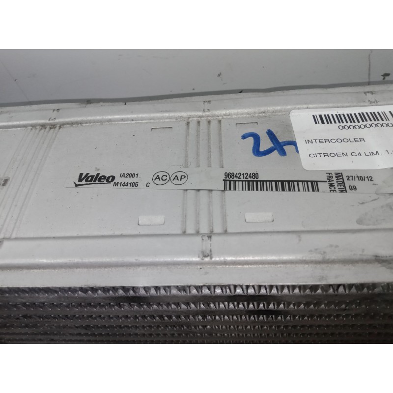 Recambio de intercooler para citroën c4 lim. 1.6 blue-hdi fap referencia OEM IAM 9684212480-M144105-M144105C  