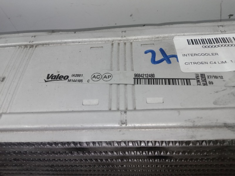 Recambio de intercooler para citroën c4 lim. 1.6 blue-hdi fap referencia OEM IAM 9684212480-M144105-M144105C  