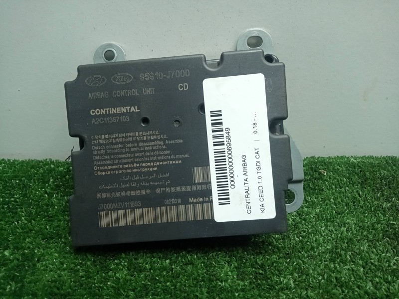 Recambio de centralita airbag para kia ceed 1.0 tgdi cat referencia OEM IAM 95910J7000-A2C11367103 CONTINENTAL 