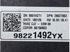 Recambio de mando climatizador para opel crossland x 1.2 referencia OEM IAM 98221492YX-86758B03 BI-ZONA  2